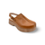 Cognac lather clog round toe with slingback