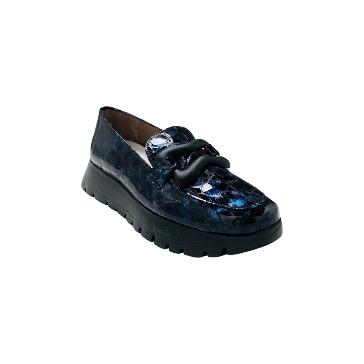 Navy platform fashion loafers