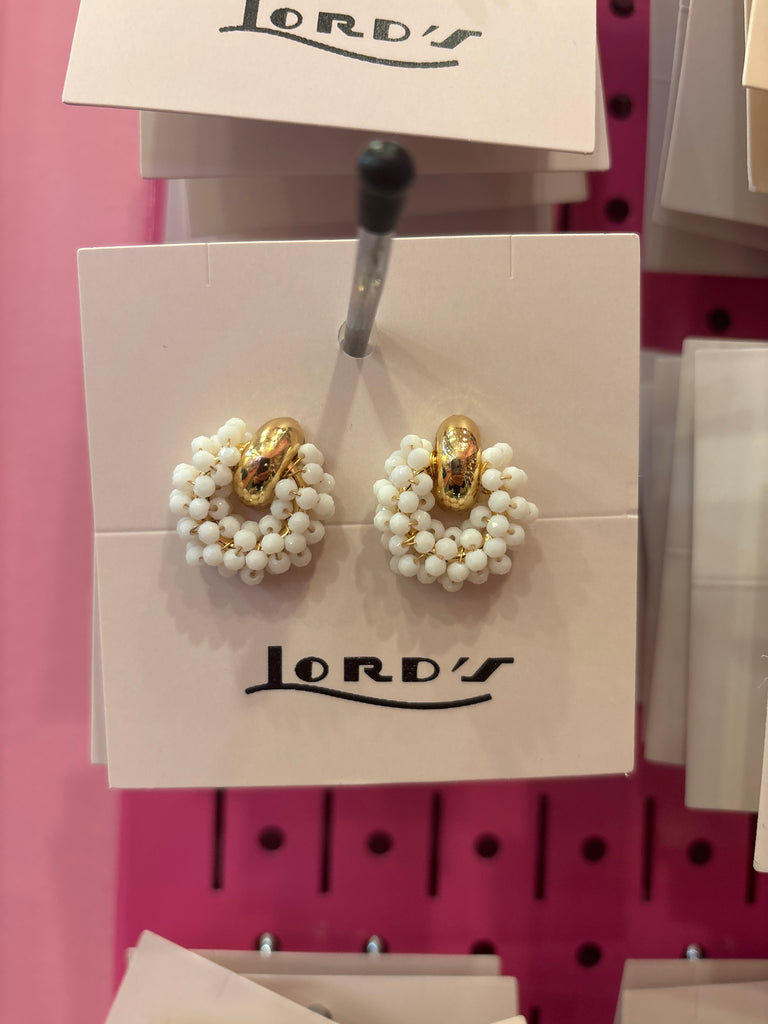 White Beaded Earring