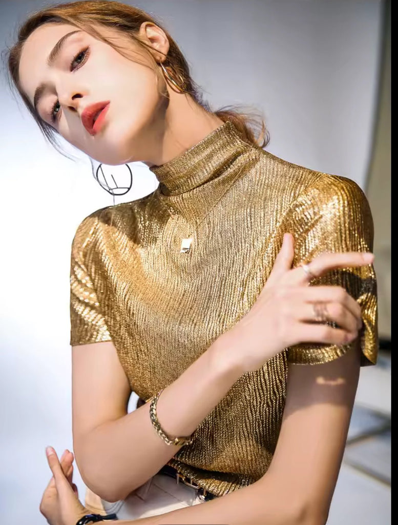 Gold Lamé Top