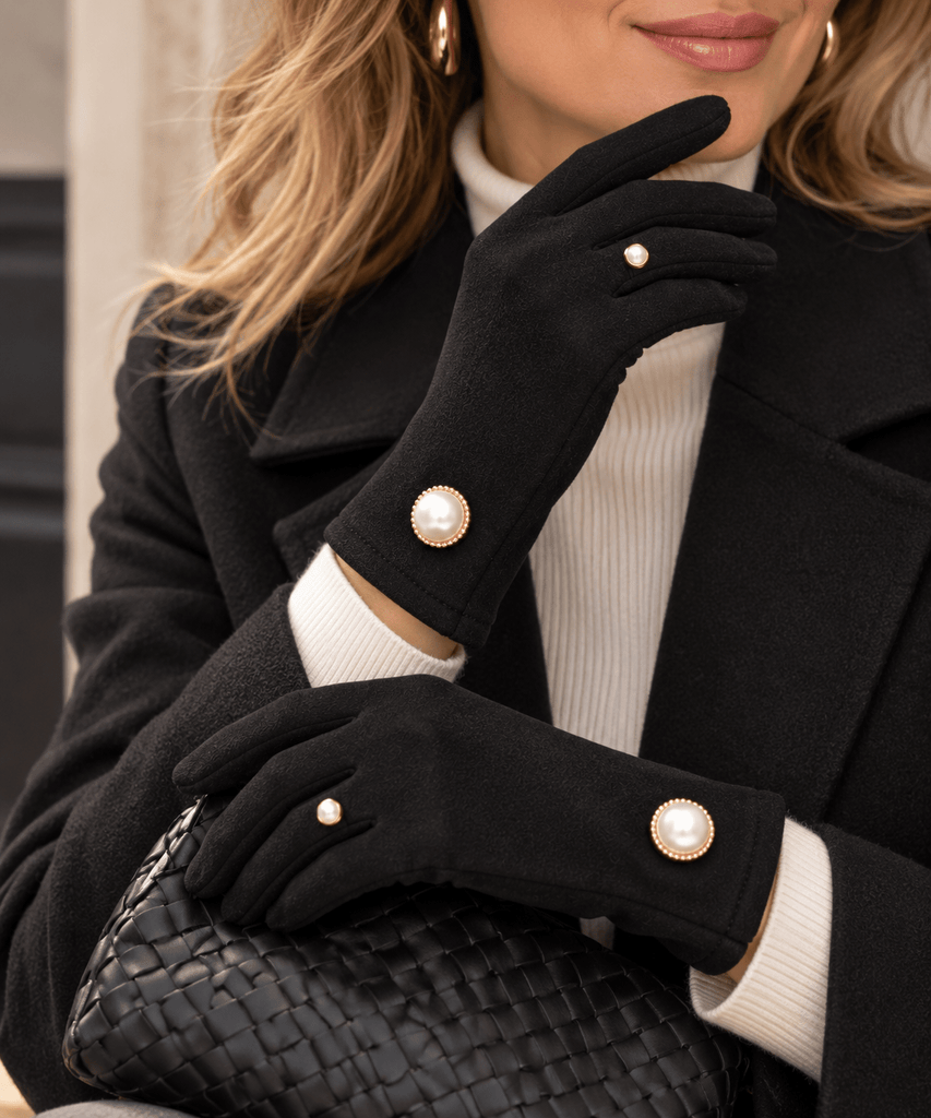 Black Pearl Stretch Gloves One Size