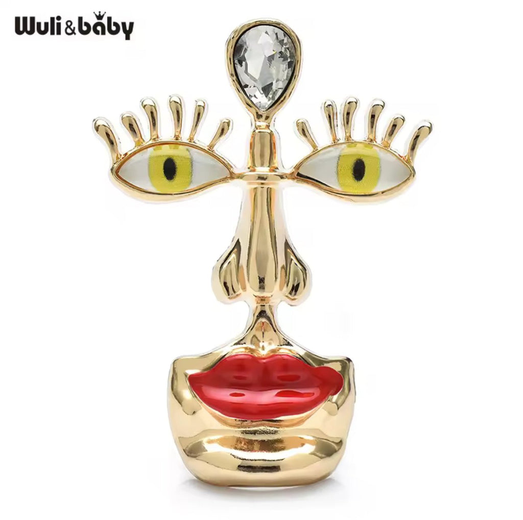 Picasso Face Brooch