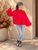 87223 Red Wool Blend Coat