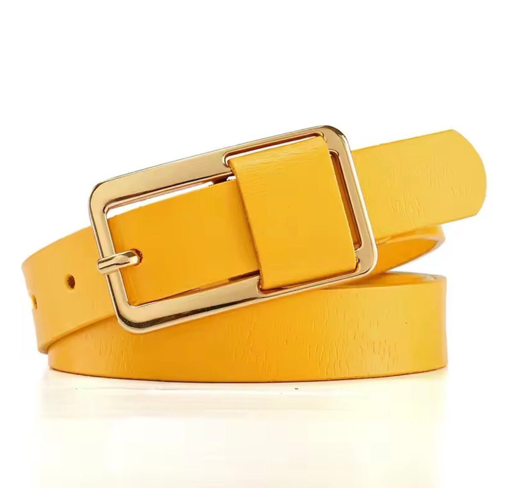 Mustard Vegan Leather Belt