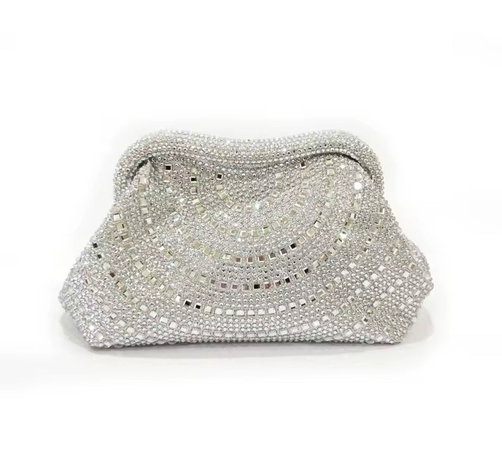 Silver Crystal Clutch