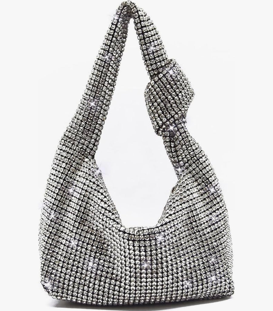 Silver Rhinestone Evening Bag