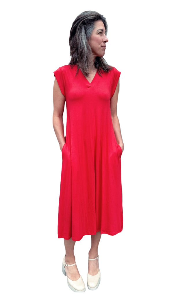 6925 Knit Red Dress