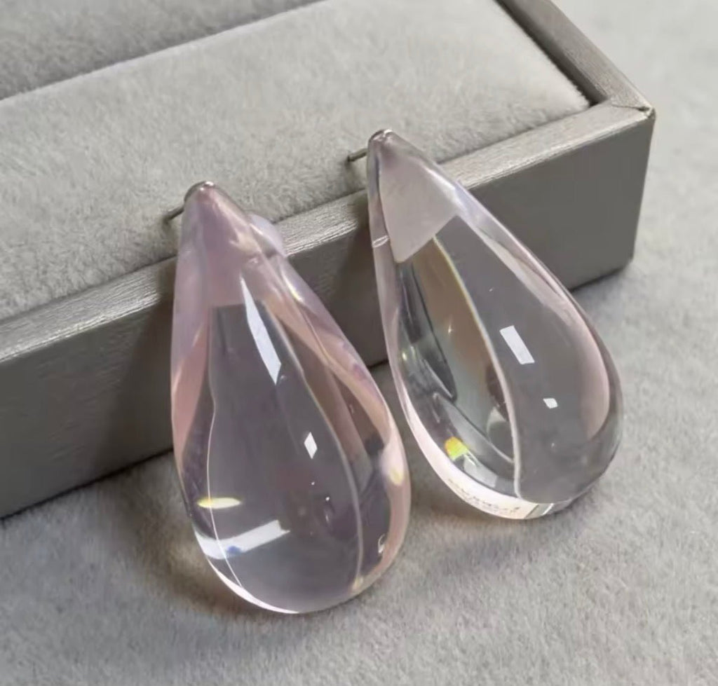 Clear Acrylic Giant Teardrop Earring