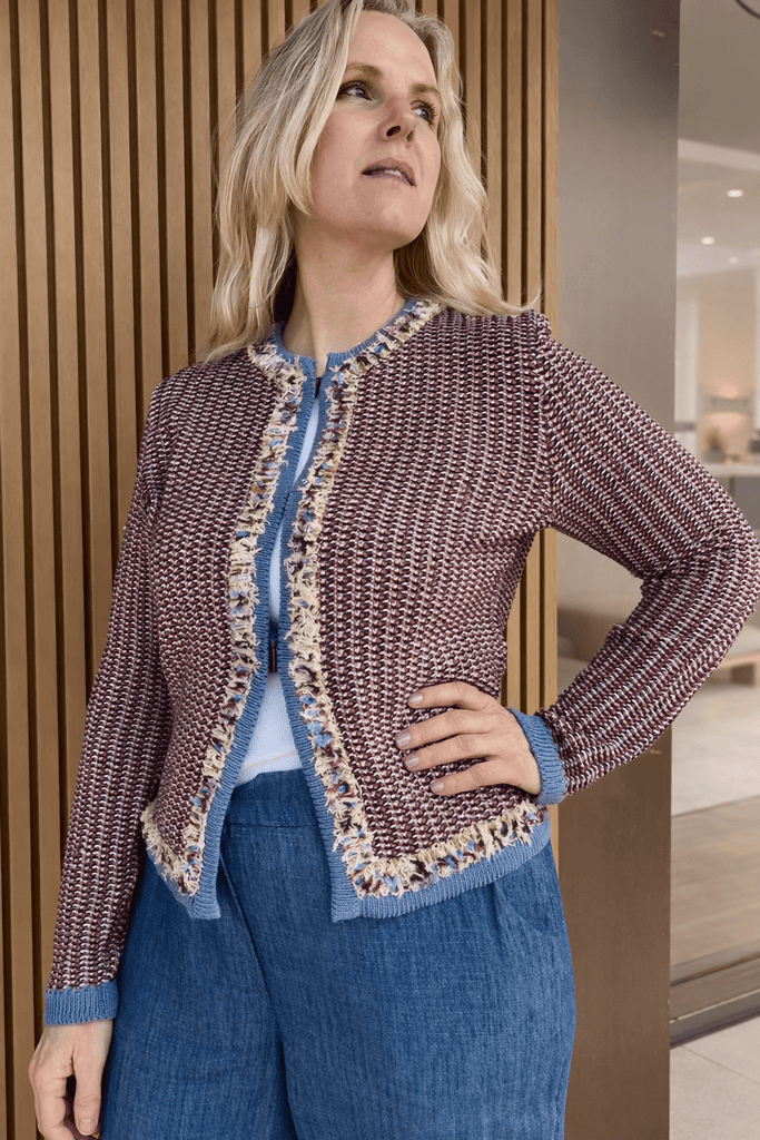 80714 Blue Multi Fringe Jacket