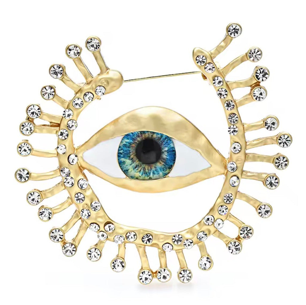 Blue Mini Evil Eye Brooch