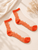 White/Orange Sheer Socks