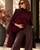 Theo Long Hair Oversized Clutch Merlot