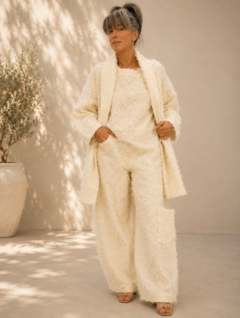 87194 Cream Fringe Jacket