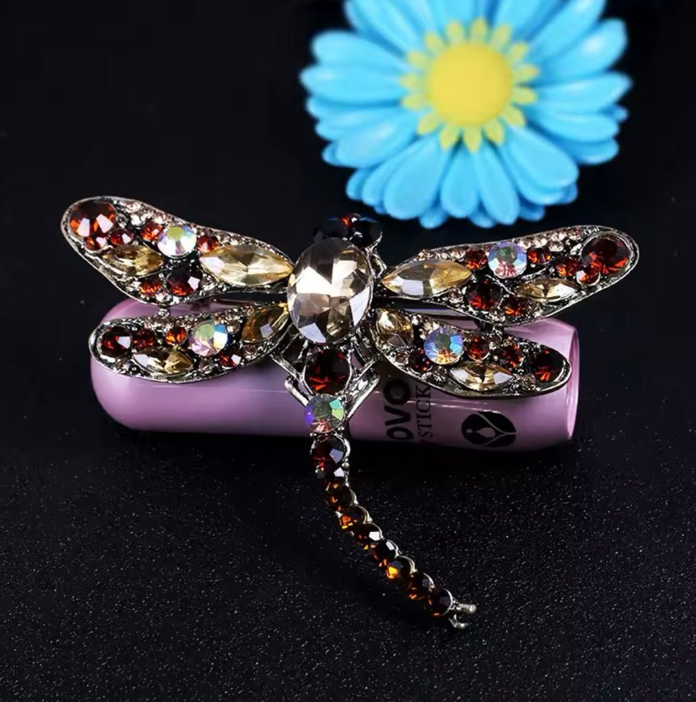Amber Dragonfly Jewel Broach