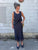 94364 Dark Blue Satin Skirt