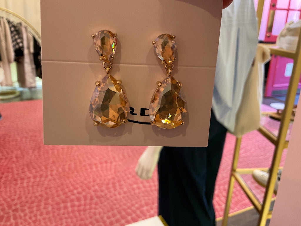 Champagne Crystal Drop Earring