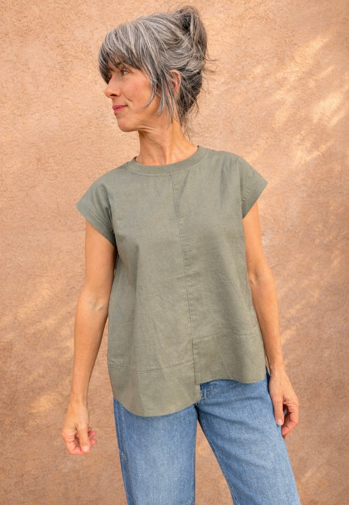 FO8341 Sage Linen Top