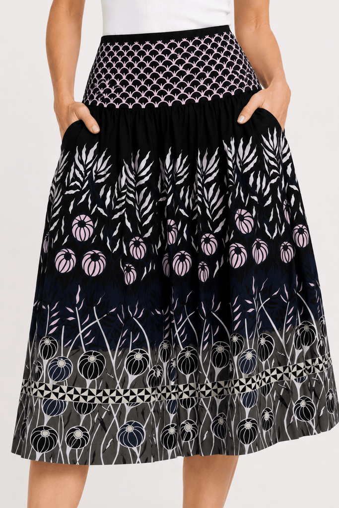 LLW13364 Reversible Longero Floral Multi Skirt