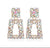 Iridescent Jewelled Square Clip On Earrings