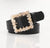 Black Rhinestone Square Belt