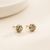 Gold Multi-Colour Snowball Stud Earring