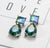Aqua Crystal Drop Earring
