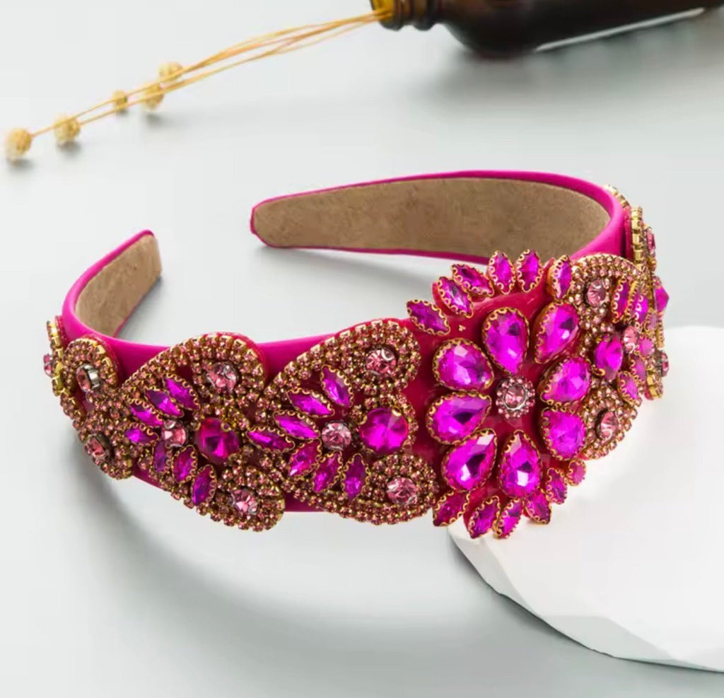 Rose Pink Crystal Headband