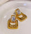 Gold-tone and Rhinestone Door-knocker Earring