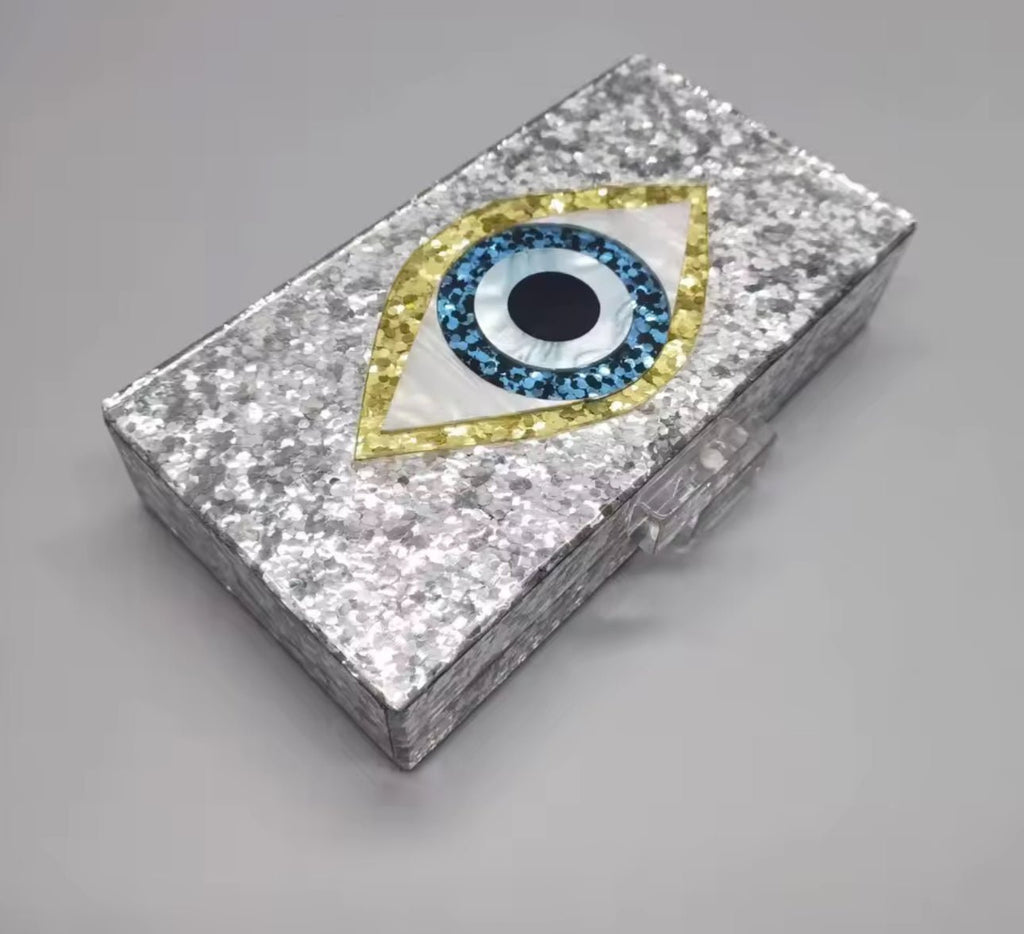 Evil Eye Silver Clutch
