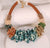 Ocean and Gold Beaded Necklace