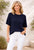 97421 Navy knit Top
