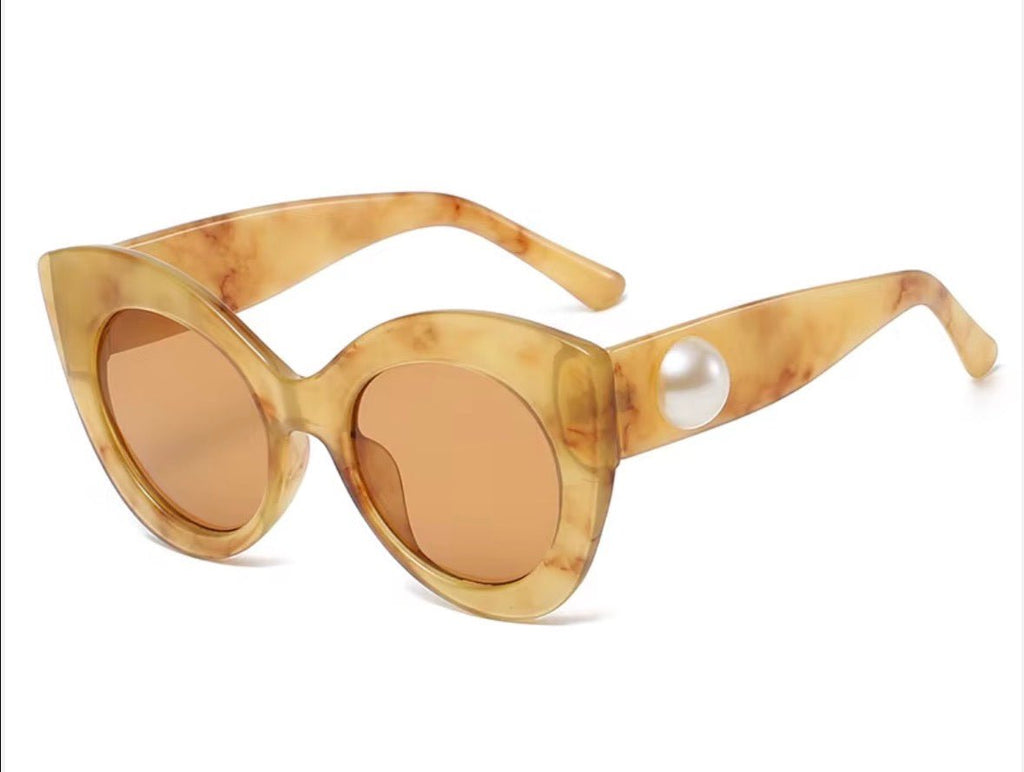 Cats Eye Amber Marble Sunglasses