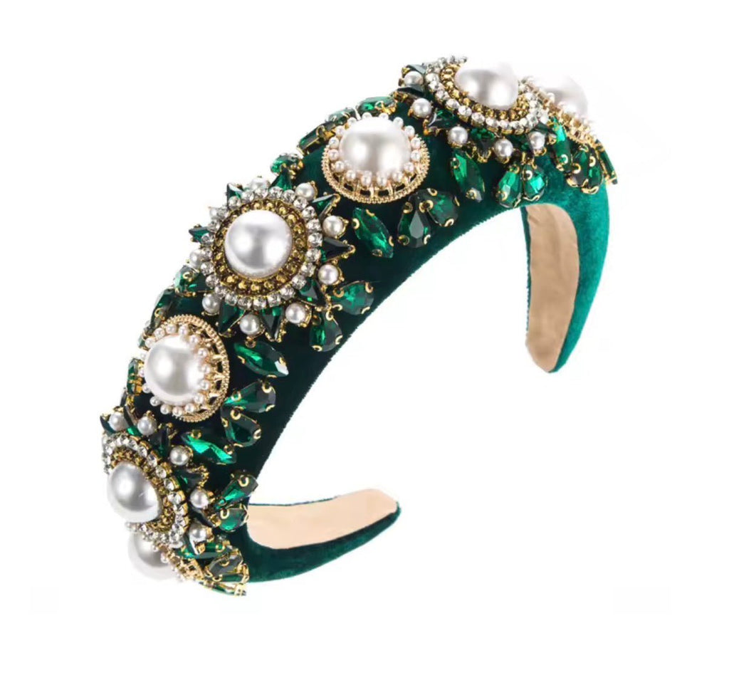 Kimberly Pearl Headband Green