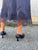 94364 Dark Blue Satin Skirt