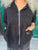 LX38849 Black Animal Print Oversized Hoodie