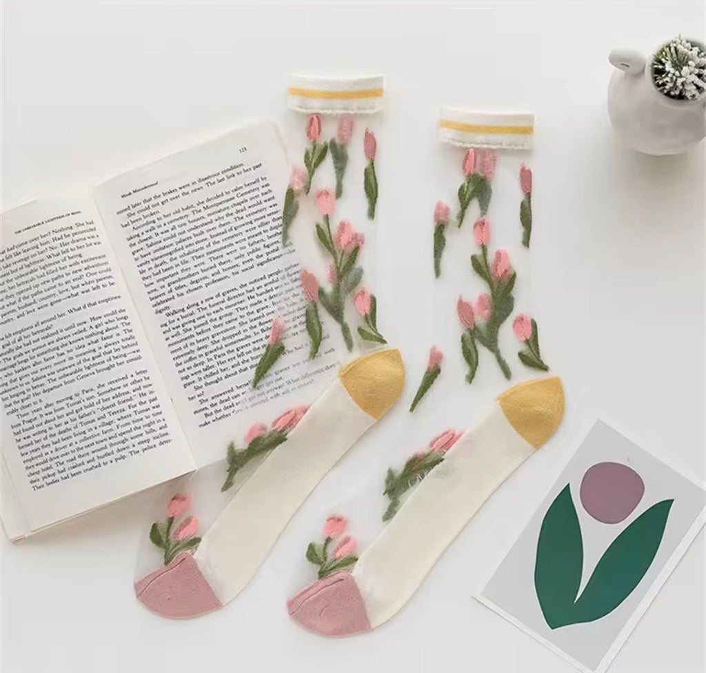 Mini Tulip Bunch Mesh Sock