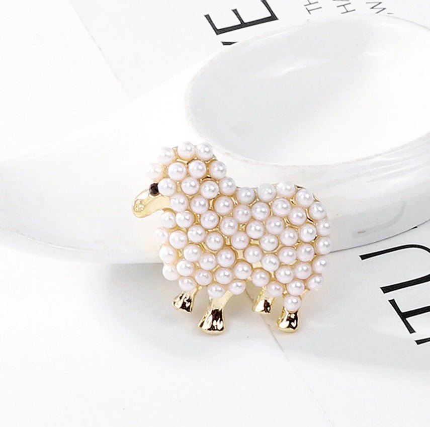 Gold Sheep Brooch