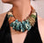 Ocean and Gold Beaded Necklace