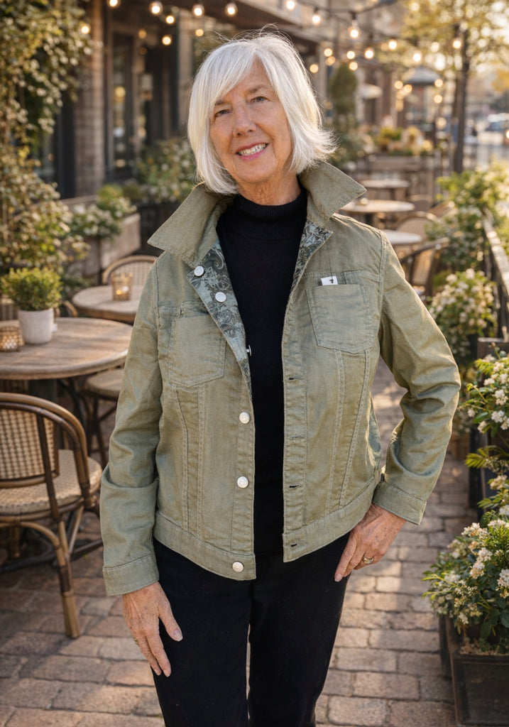 A47532 Khaki Mix Reversible Jacket