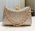 Gold Double Strap Crystal Clutch