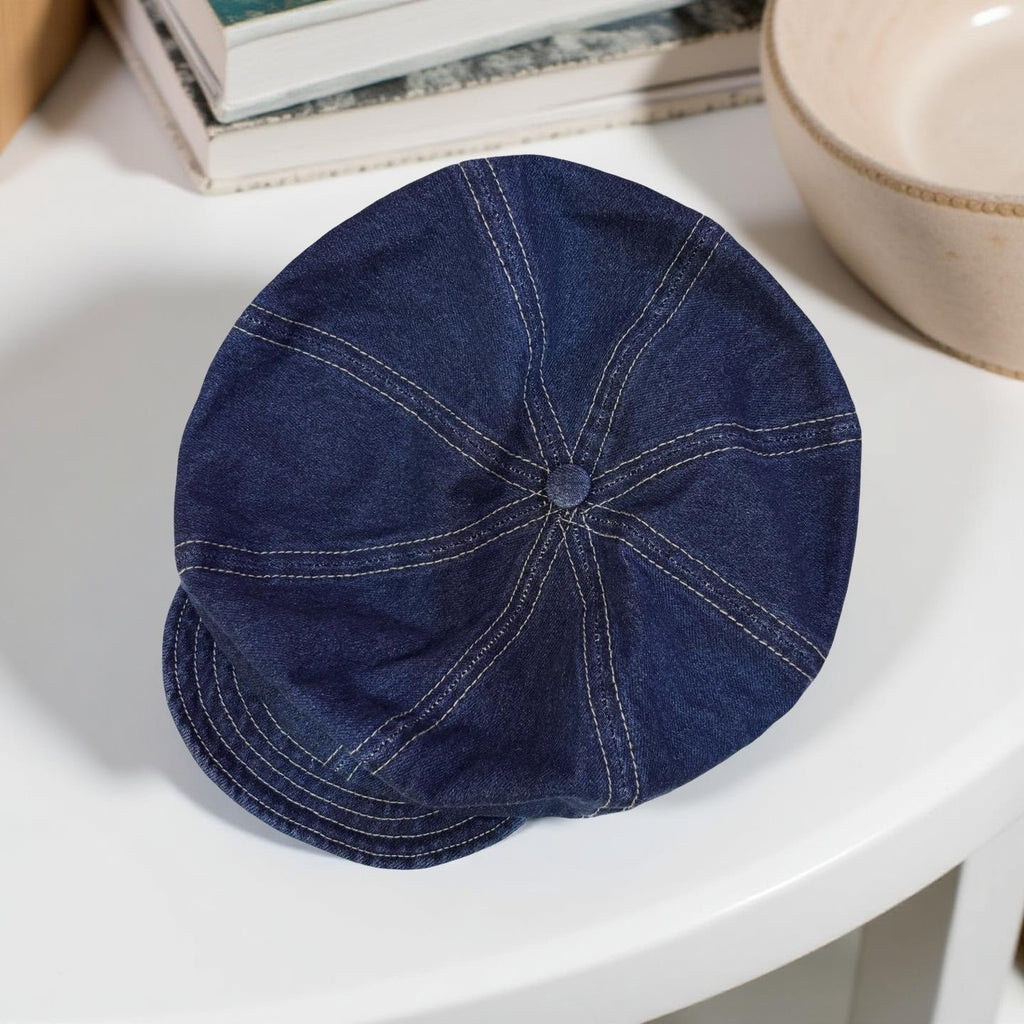 Dark Denim Newsboy Hat
