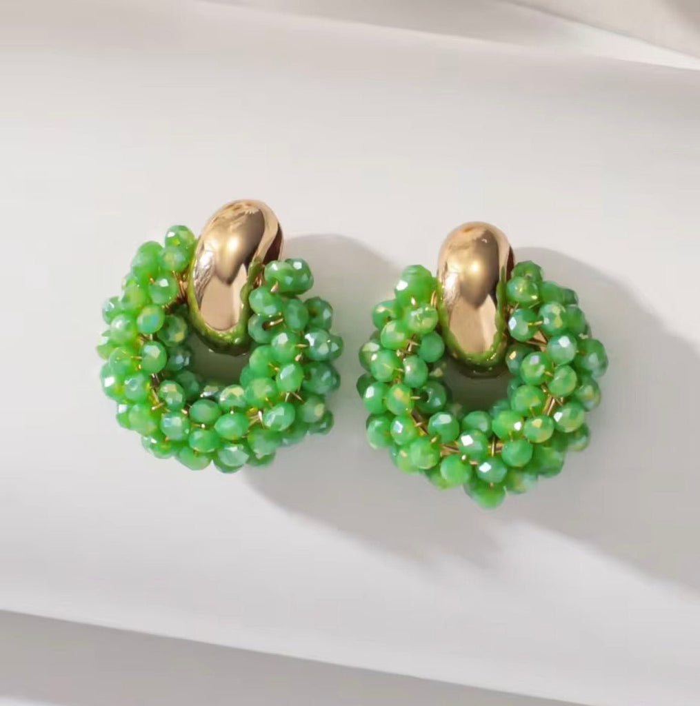 Green Beaded Earring