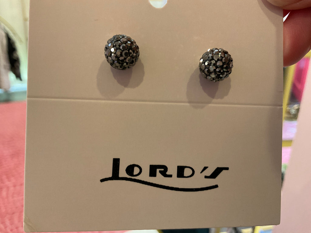 Pewter Mini Crystal Stud Earring
