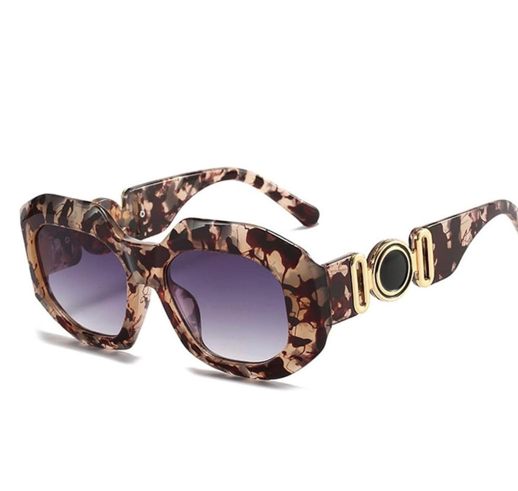Square Grey Tortoise Gem Sunglasses