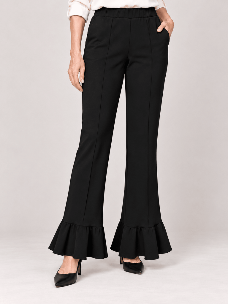 33783 Black Pull On Volante Trouser