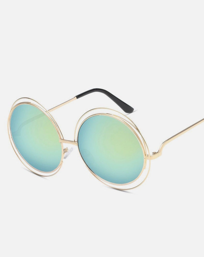 Chloe Round Iridescent Yellow Sunglasses