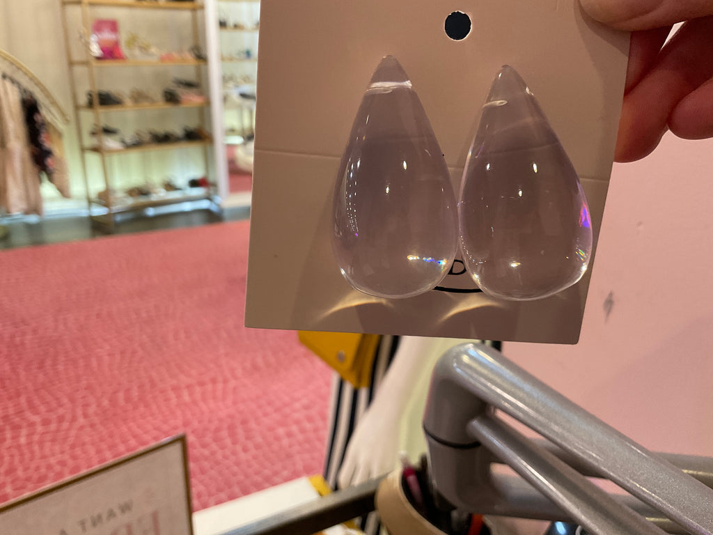 Clear Acrylic Giant Teardrop Earring