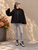 87223 Black Wool Blend Coat