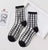 Black Check Mesh Sock