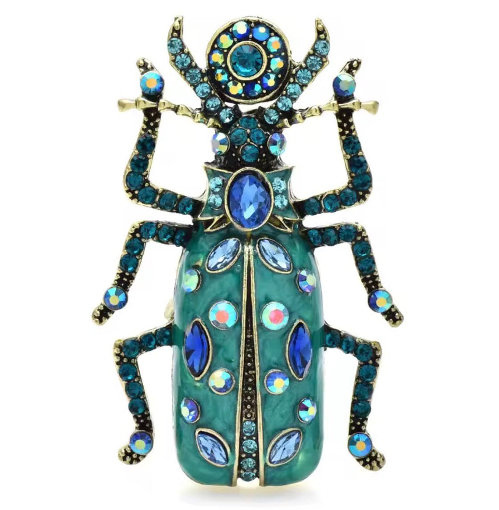 Scarab Turquoise Brooch